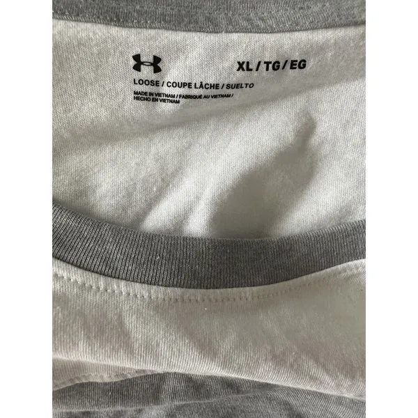 Under Armour Shirt Womens XL Gray Colorblock Long Sleeve Scoop Neck Relaxed Fit - Image 5