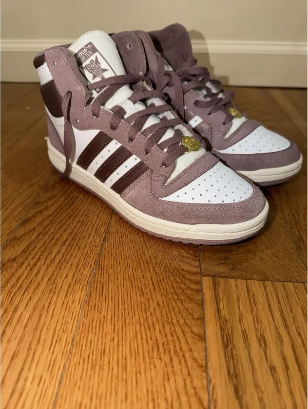 Size US 7 Women’s Adidas Top Ten RB High Casual Sneaker Shoe White Pink. - Image 4