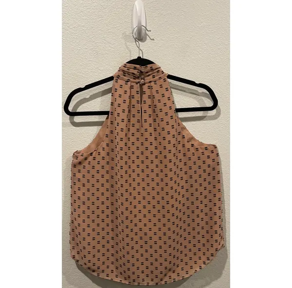 Joie Leikyn Sash Tan Black Halter Blouse - Image 5
