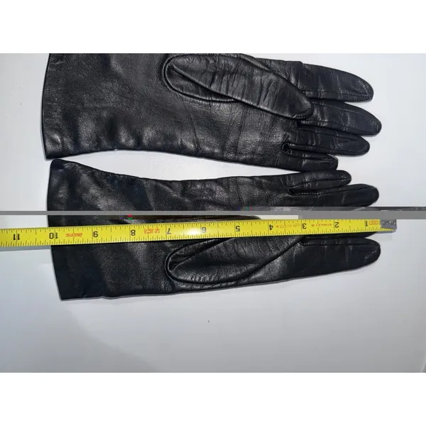 Vintage Womens Size M / 7 Black Soft Leather Formal Mid Length - Image 5