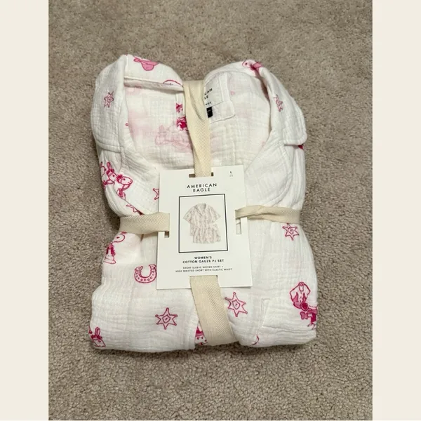 American Eagle WOMEN'S COTTON GAUZE PJ SET, NWT! - Image 3