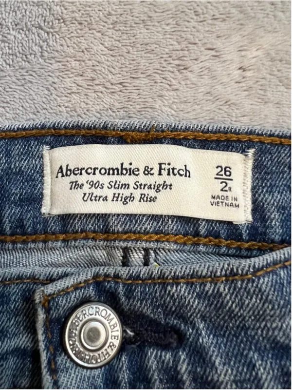 Women's Abercrombie & Fitch Blue 90s Straight Leg Jeans Size 26 - Image 6