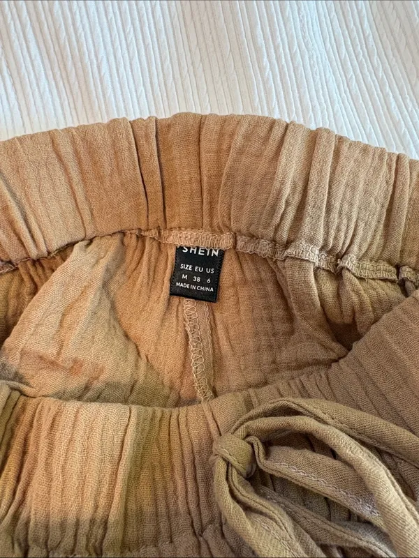 SheIn High Waist Brown Drawstring Relaxed Shorts - Image 3