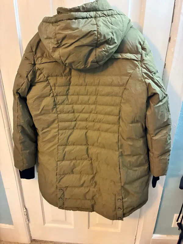 Orolay Amazon Women’s Thickened Down Fill Hooded Parka Green Olive xL - Image 2