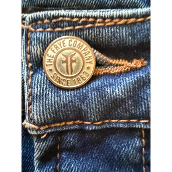 FRYE Jeans Womens Size 4 Blue Denim Straight Leg Mid Rise Medium Wash Preppy - Image 7