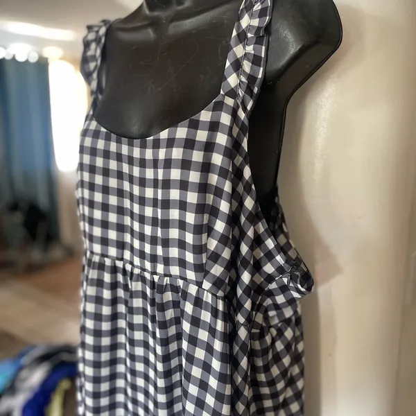boohoo Ruffle Strap Gingham Smock Dress size 18 - Image 5
