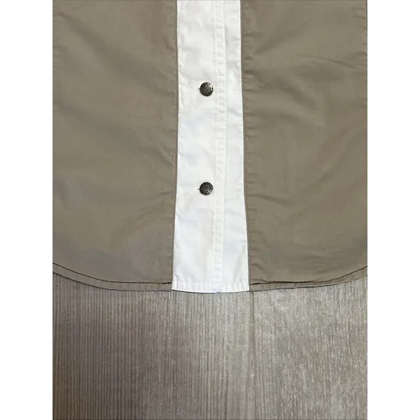 Vtg Cumberland Outfitters Tan Black White Color Block Western Shirt Womens-Lrg - Image 7