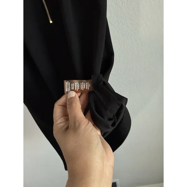 Calvin Klein Black Dress Women's Size 6 Cap Sleeves Empire Waist Gold Zip‎ Back - Image 8