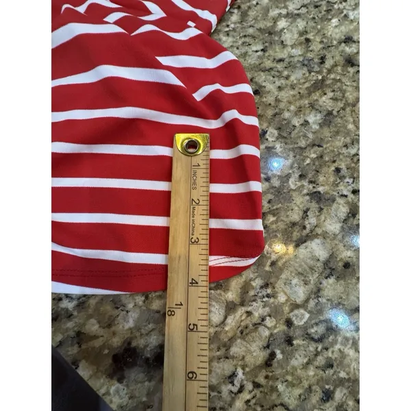 Lauren‎ Ralph Lauren Red Striped Drop Waist Dress Size 2 Nautical Square Neck - Image 9