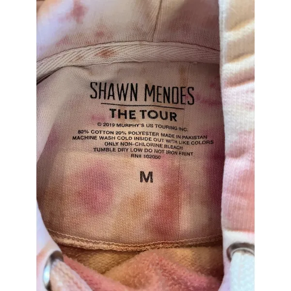 Shawn Mendes The Tour Concert Sketch II Tye Die Hoodie Size Medium Very Soft - Image 9
