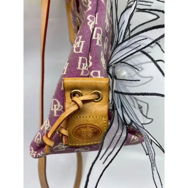 DOONEY & BOURKE Purple White Tan Tote Crossbodybag - Image 5