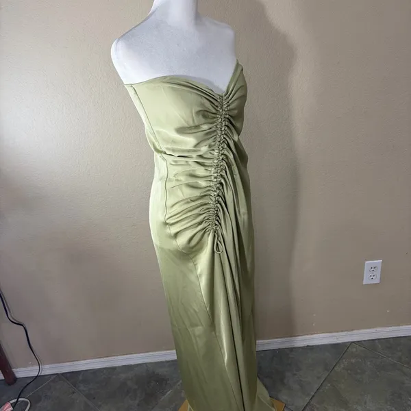 SABO Alyssia Strapless Maxi Dress Sage Green Hue Sz M Wedding Event Bridal Party - Image 8