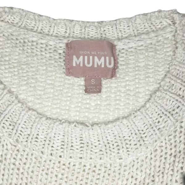 Show Me Your Mumu Anya Knit Long Sleeve Pullover Sweater Cream White Women's S - Image 6