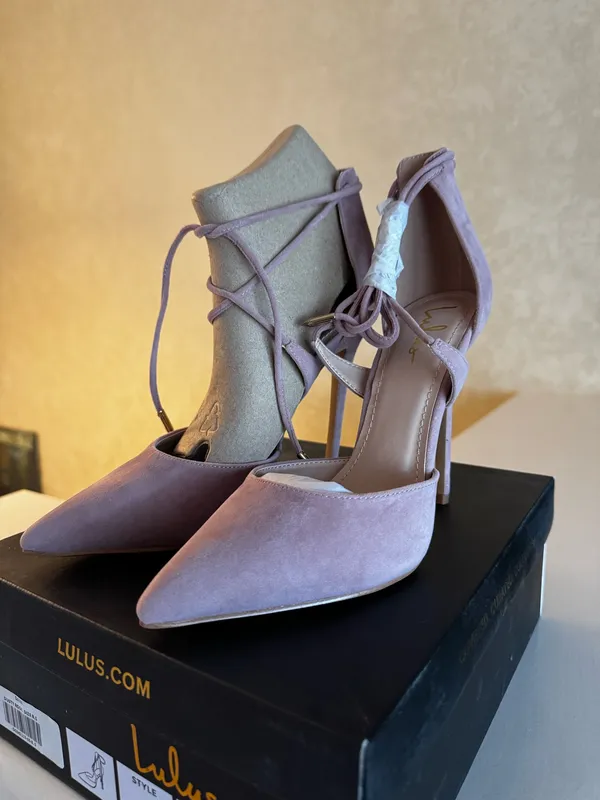 Lulus Dani Dusty Rose Suede Lace-Up Heels - Image 4