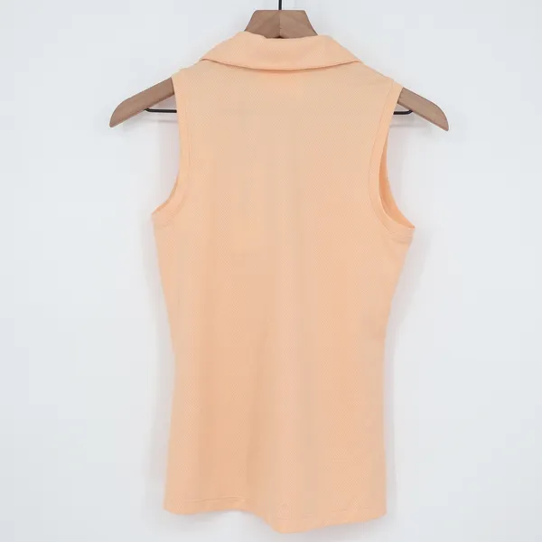 Walter Hagen Clubhouse Scallop Sleeveless Golf Polo Peach Fuzz Womens XS - Image 7