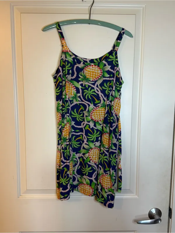Mango Moon Tropical Pineapple Sun Dress Size Large - Image 2