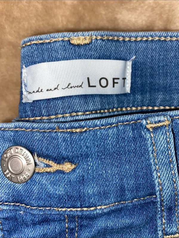 LOFT Medium Blue Flare High waist Denim Jeans - Image 2