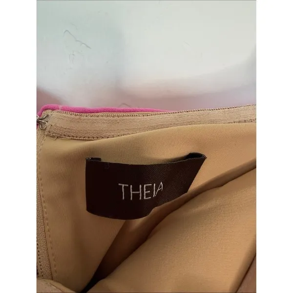 Theia Sunny Pink Strapless Sweetheart Slit Formal Gown Dress Small - Image 5