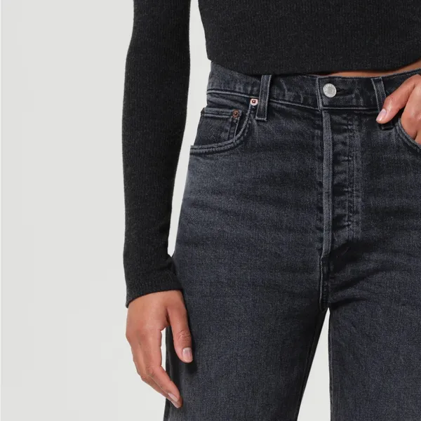AGOLDE High Rise 90s Pinch Jeans - Black- Size 23 - Image 6