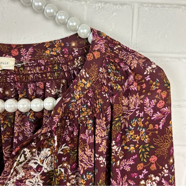Mason & Belle Boho Floral Embroidered Tassel Blouse Top Size 1X - Image 7