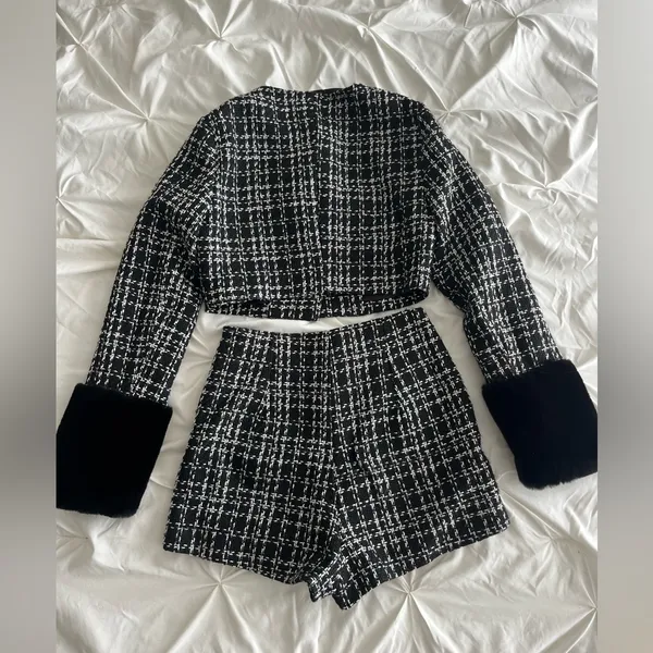 Chic Black and White Tweed Set - Image 3