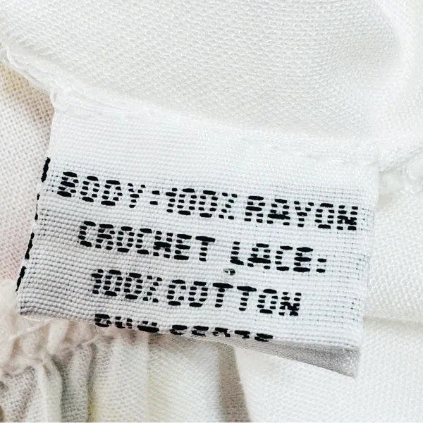 Raviya Crochet Bodice Top‎ Tiered Boho Midi Dress Cover Up White Multi Medium - Image 11