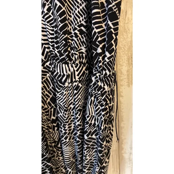 Rafaella Black White‎ Abstract Print Sleeveless Jumpsuit Size Large - Image 8