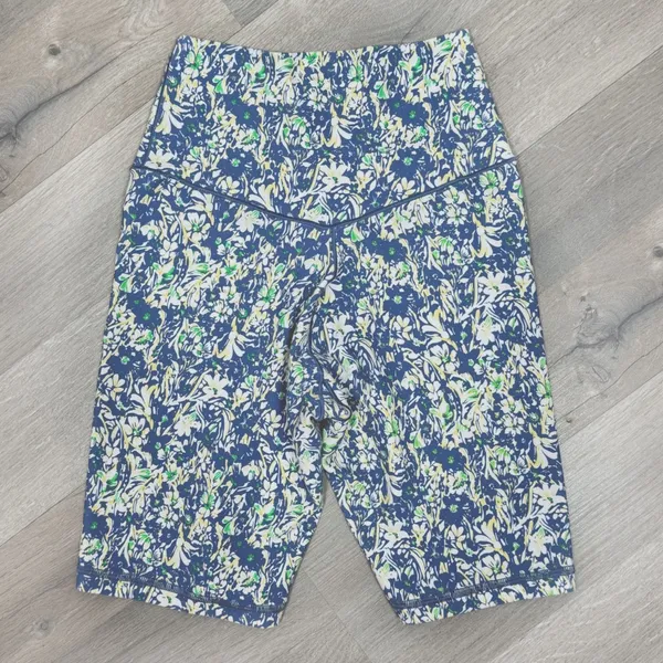 Offline Aerie Floral‎ Crossover High Waist Bike Shorts Blue Small 7 Inch - Image 9