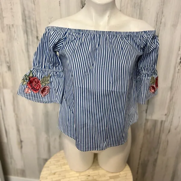 Stripped blouse Blue - Image 2