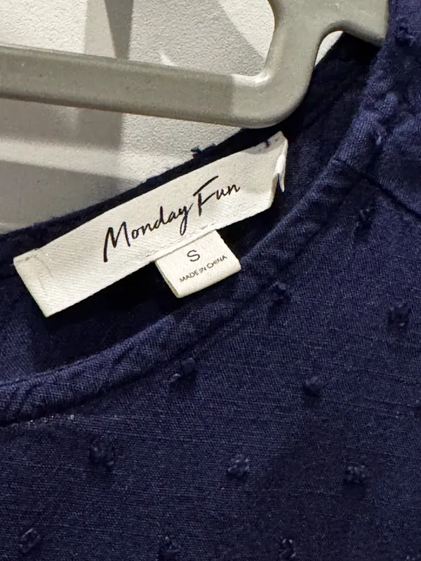 Classic Navy Swiss Dot Blouse Blue - Image 2