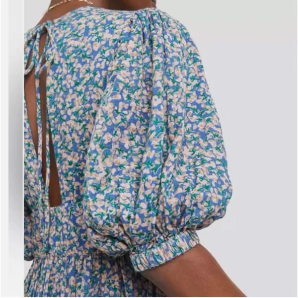 Anthropologie Mirth Caftan Perth mini dress in the Blueberry Print Medium 3031 - Image 2