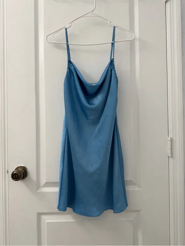 Aritzia Allusion Light Blue Mini Dress (Size S) - Image 7