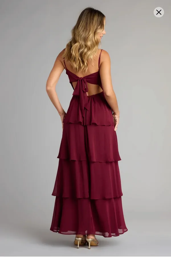 Light Blue Tiered Ruffle Maxi Dress - Image 3