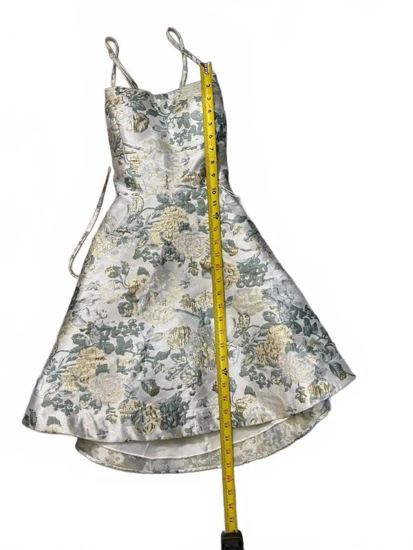 B Darlin Size 11/12 Metallic Floral Jacquard High‎ Low Formal Prom Dress - Image 2