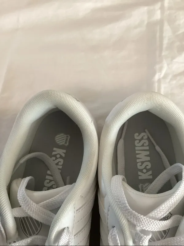 K SWISS Classic Court Open Stripes Sneakers, White, Size 9, NEW with box - Image 7