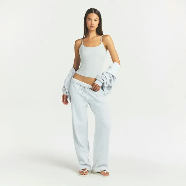 Skims Cotton Fleece Classic Straight Leg Sweatpants - Light Heather Grey 2X NWT - Image 11