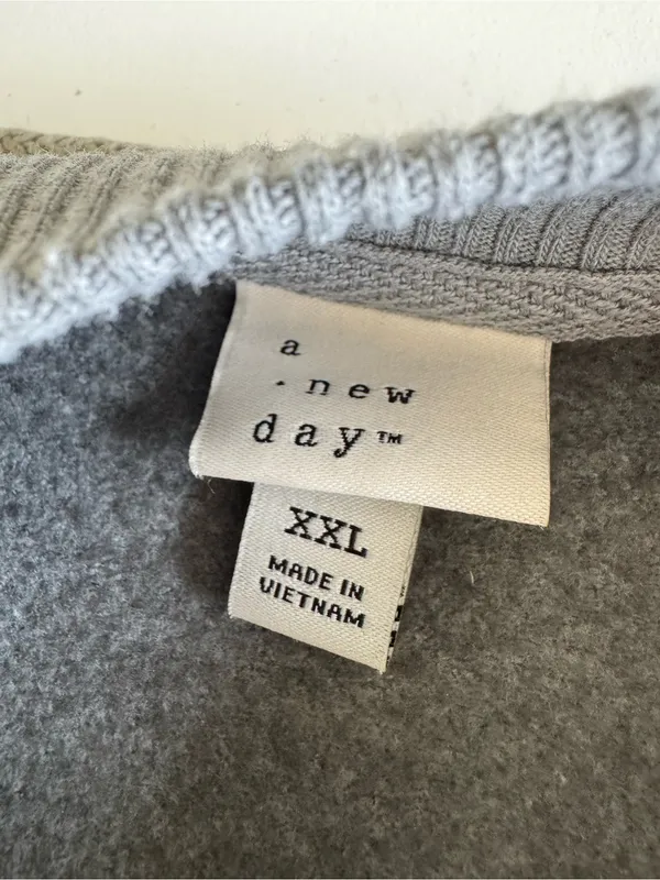A New Day Light Gray Fleece Oversized Crewneck Sweatshirt Sz XXL - Image 4