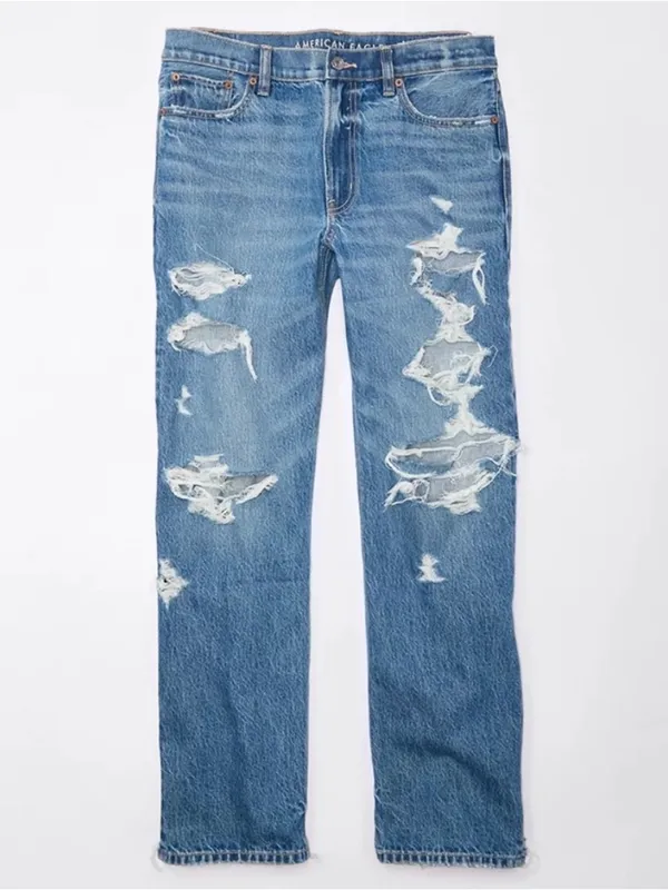 American Eagle Low Rise Ex Boyfriend Jean in Destroy Your Blues Size 6 Short NWT - Image 5