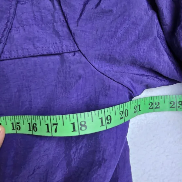 GET Purple Crinkle Nylon Hooded Windbreaker Jacket Gold Hardware 5809LNL Small‎ - Image 8