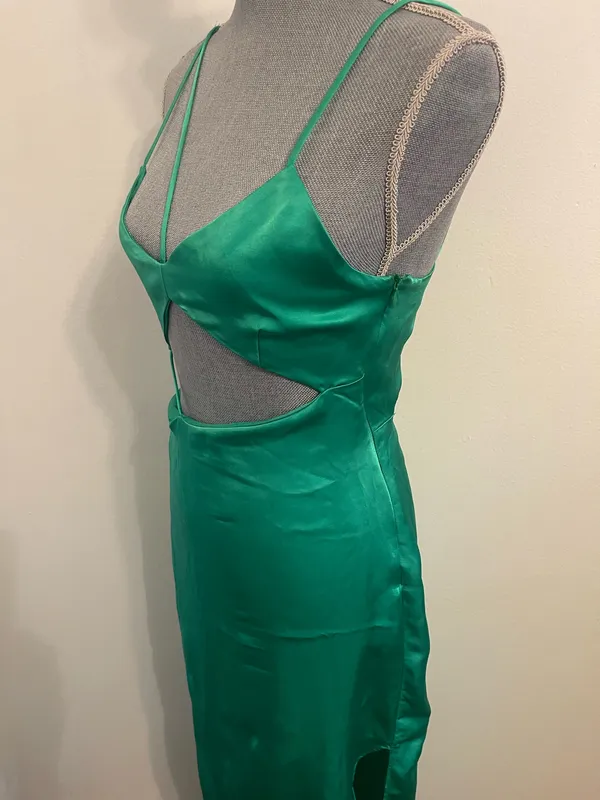 ZARA Satin Midi Dress. Size Small - Image 7