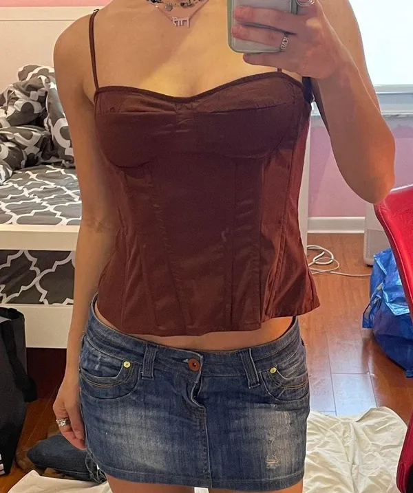 Pretty Little Thing brown corset - Image 3