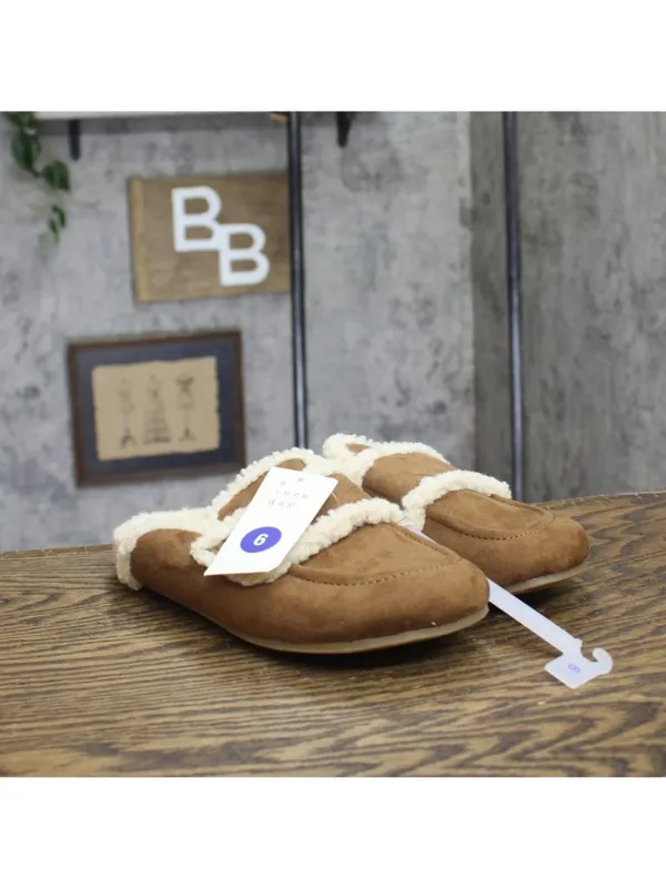 NWT A New Day Women’s Lucie Cozy Lined Footbed Flats 94622294 Brown 6M - Image 2