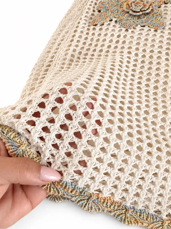 Abercrombie & Fitch Trevor Project Crochet Floral Mini Skirt M - Image 7
