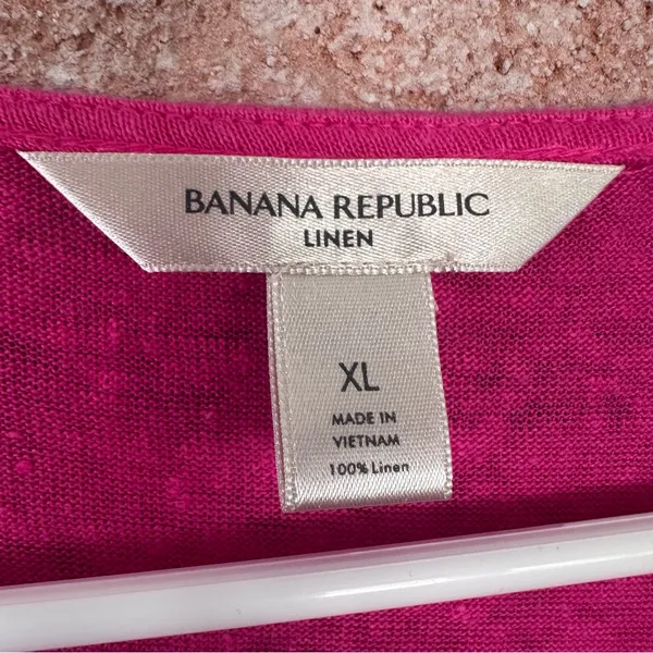 Banana Republic Linen Y2K Top Women’s XL Wrap Pink Tortoiseshell Ring Resort - Image 4
