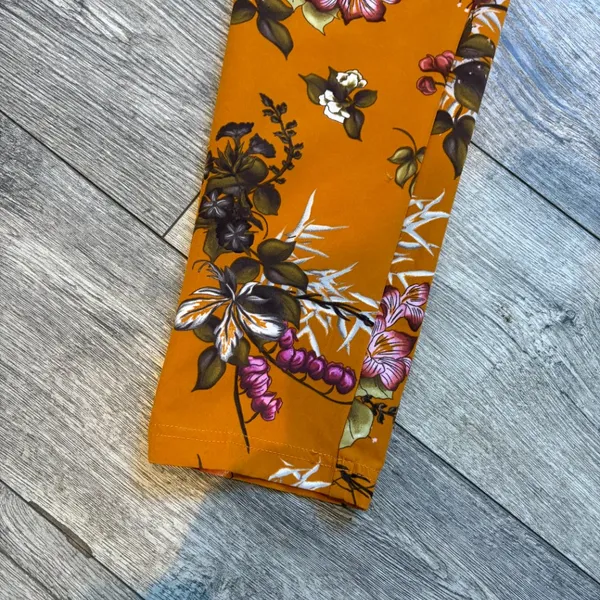 Like an Angel Womens‎ Medium Polyester Orange Fall Floral Pants - Image 8
