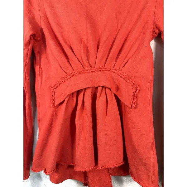 Free People We The Free Ebb & Flow Asymmetrical Zip Ruffle Sweater Size M Y2K - Image 6