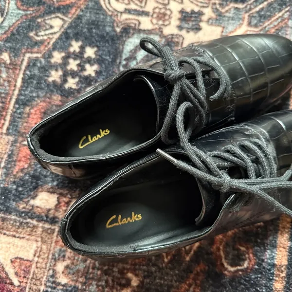 Clark’s Ria Derby In Black Loafers Leather Oxford Lace‎ Up - Image 6