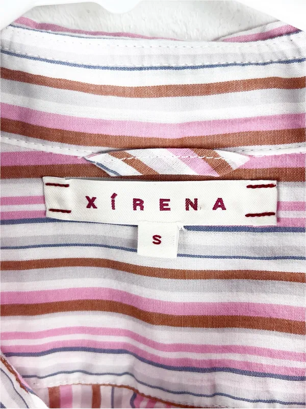XIRENA Jordy 100% Cotton Striped Long Sleeves Button Down Top Size Small - Image 3