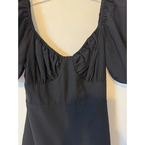 Peppermayo Puff Sleeve Victorian Mini Dress Black Size 6 NEW - Image 4
