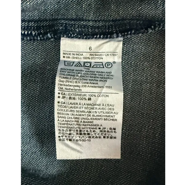 Banana Republic‎ Denim Fit and Flare Mini Dress Indigo Blue Long Sleeve Size 6 - Image 8